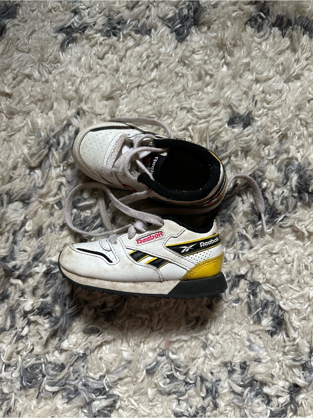 Reebok Kids White, Yellow & Black Retro Runner Sneakers